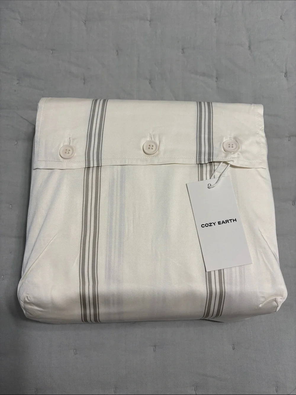 NWT Cozy Earth King Sheet Set Limited Edition Laurel Stripe Bamboo Cooling